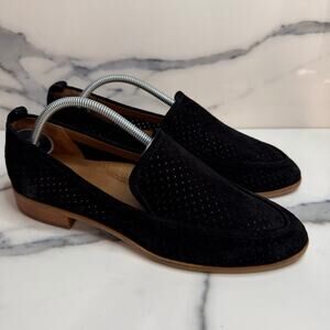 Susina Women's Black Suede Neutral Classic Workwear Almond Toe Loafers Sz 9